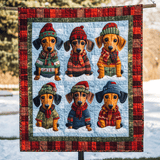 Bassotto col Maglione Buffo Quilt Artistico da Parete