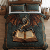 Set di Biancheria da Letto Trapuntata 3 Pezzi Libro del Drago di Bronze