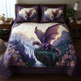 Set di Biancheria da Letto Trapuntata 3 Pezzi Abbraccio del Drago