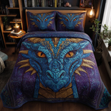 Set di Biancheria da Letto Trapuntata 3 Pezzi Fuoco del Drago
