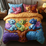 Set di Biancheria da Letto Trapuntata 3 Pezzi Volo del Drago