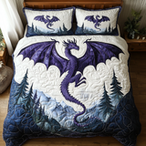 Set di Biancheria da Letto Trapuntata 3 Pezzi Fascino del Drago dell'Inverno