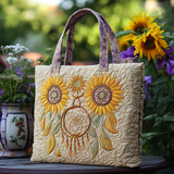 Acchiappasogni e Fiori di Sole Borsa Tote Trapuntata