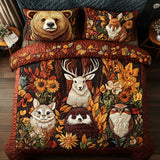 Set di Biancheria da Letto Trapuntata 3 Pezzi Rifugio Sognante del Bosco