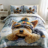 Set di Biancheria da Letto Trapuntata 3 Pezzi Terrier Sognante di Yorkshire