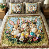 Set di Biancheria da Letto Trapuntata 3 Pezzi Trio della Pasqua del Coniglietto