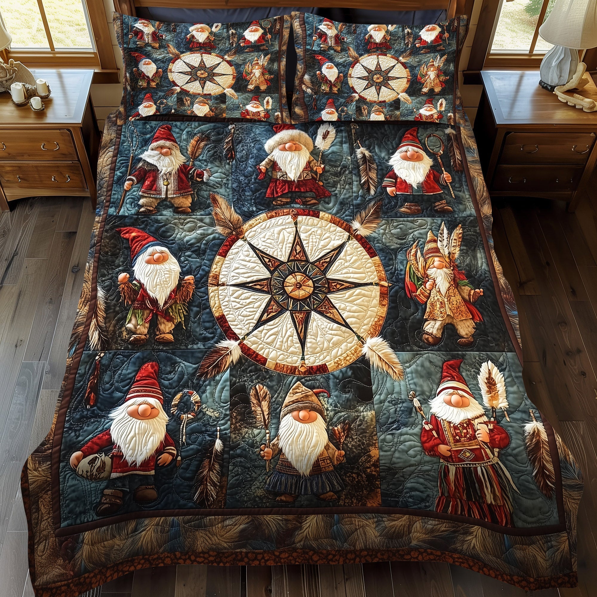 Set di Biancheria da Letto Trapuntata 3 Pezzi Eco della Foresta
