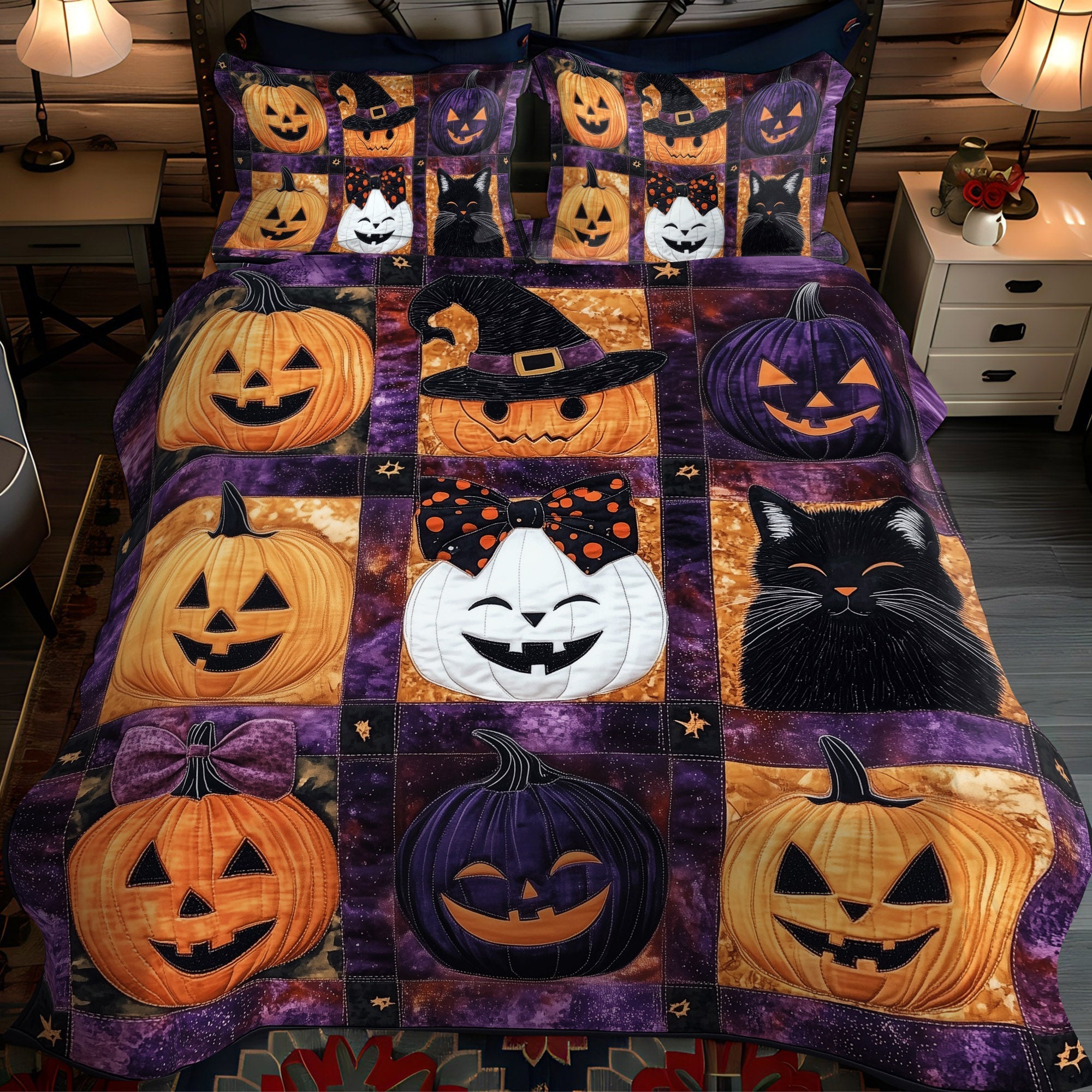 Set di Biancheria da Letto Trapuntata 3 Pezzi Notte di Eerie