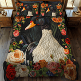 Set di Biancheria da Letto Trapuntata 3 Pezzi Anatra Elegante