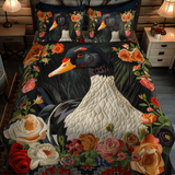 Set di Biancheria da Letto Trapuntata 3 Pezzi Anatra Elegante