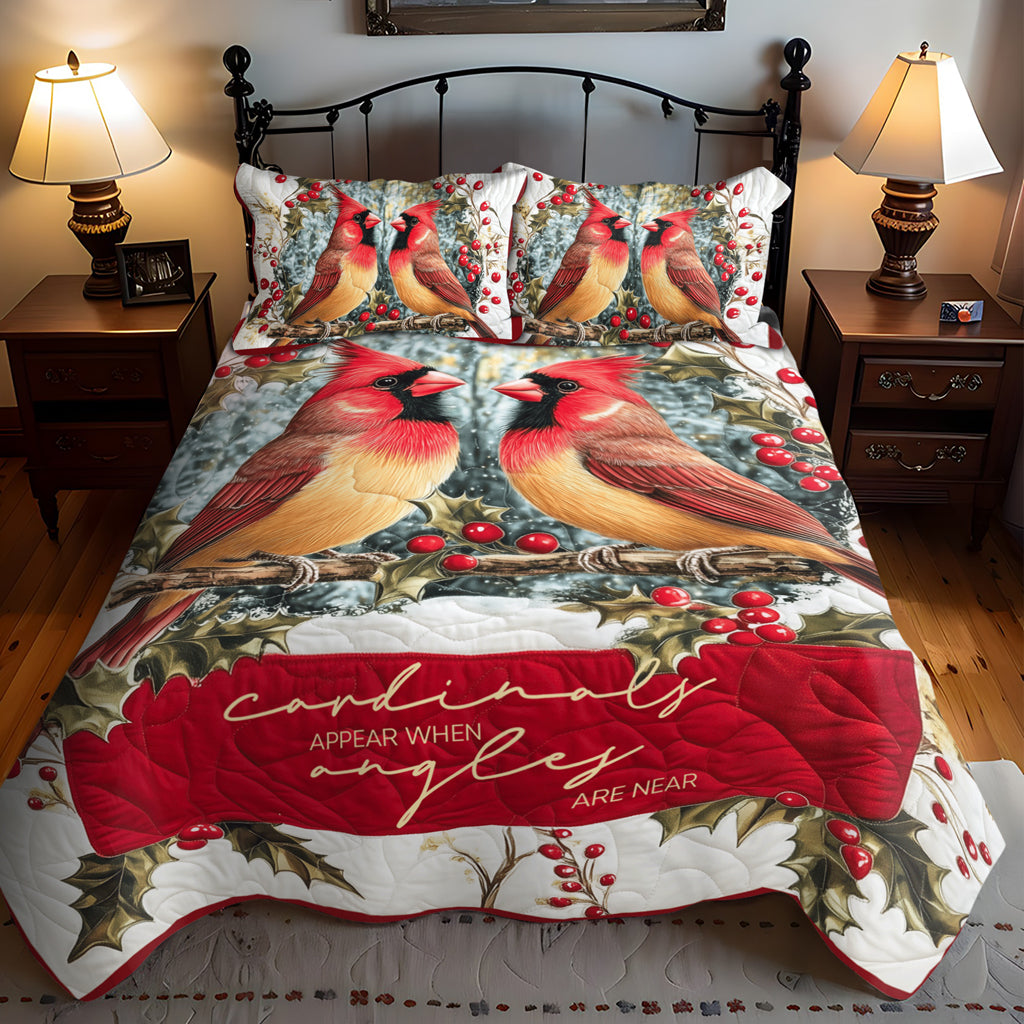 Set di Biancheria da Letto Trapuntata 3 Pezzi Cardinali Eleganti