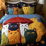 Set di Biancheria da Letto Trapuntata 3 Pezzi Gatto Elegante