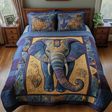 Set di Biancheria da Letto Trapuntata 3 Pezzi Elefante Elegante