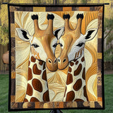 Elegante Duo di Giraffe Coperta Trapuntata
