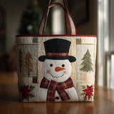 Pupazzo di Neve Elegante Borsa Tote Trapuntata