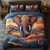 Set di Biancheria da Letto Trapuntata 3 Pezzi Elefante