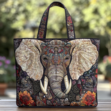 Fioritura dell'Elefante Borsa Tote Trapuntata