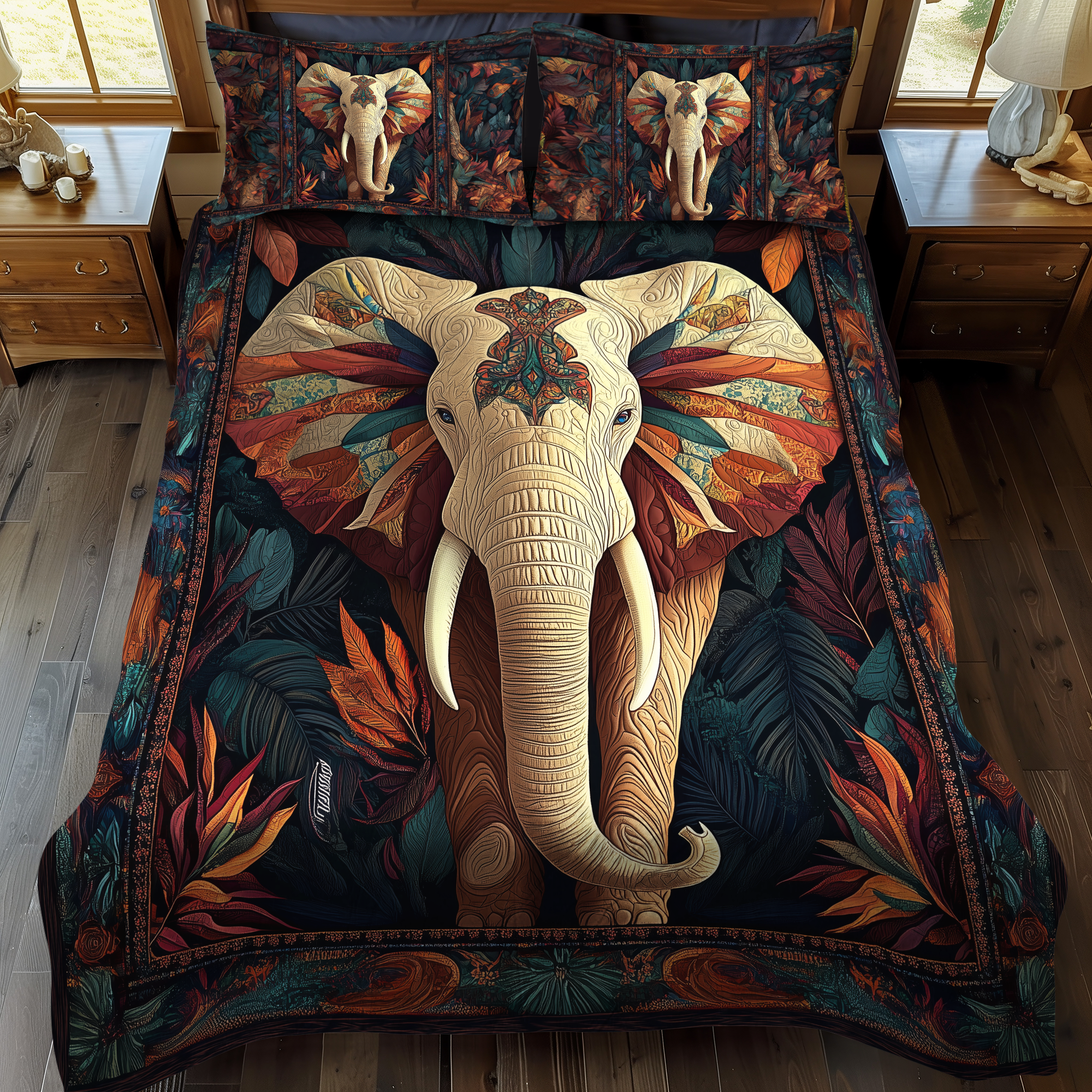 Set di Biancheria da Letto Trapuntata 3 Pezzi Grazia dell'Elefante