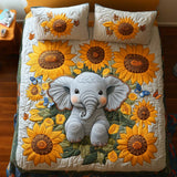 Set di Biancheria da Letto Trapuntata 3 Pezzi Armonia dell'Elefante