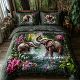 Set di Biancheria da Letto Trapuntata 3 Pezzi Viaggio dell'Elefante