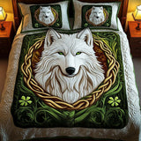 Set di Biancheria da Letto Trapuntata 3 Pezzi Sguardo Smeraldo