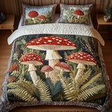 Set di Biancheria da Letto Trapuntata 3 Pezzi Bosco Incantato del Fungo