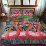 Set di Biancheria da Letto Trapuntata 3 Pezzi Fenicottero di Endearing