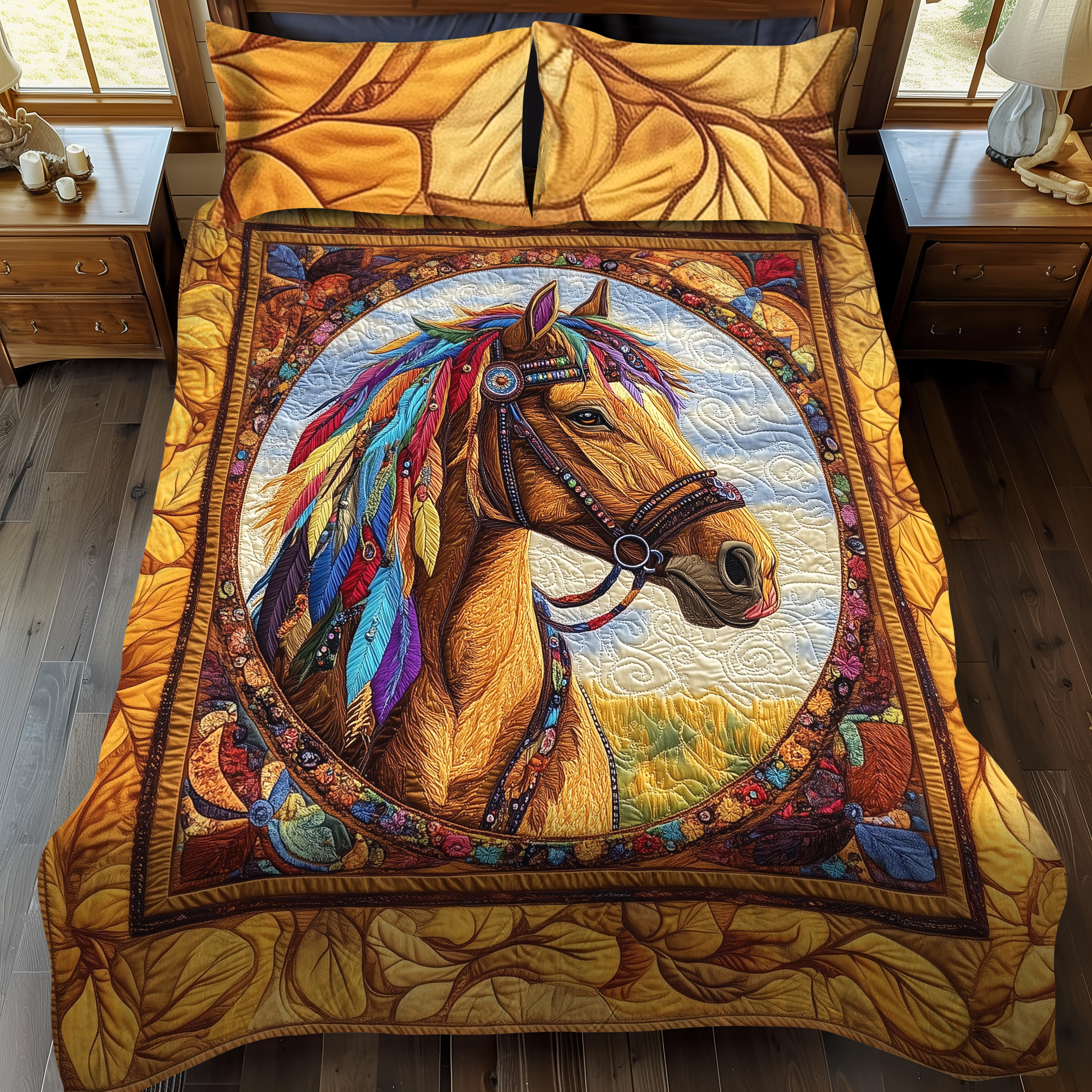 Set di Biancheria da Letto Trapuntata 3 Pezzi Eleganza di Equestrian
