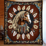 Equino Nativo Americano Coperta Trapuntata