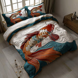 Set di Biancheria da Letto Trapuntata 3 Pezzi Carpa Koi Eterna