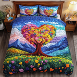 Set di Biancheria da Letto Trapuntata 3 Pezzi Albero Eterno dell'Amore