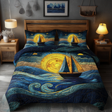 Set di Biancheria da Letto Trapuntata 3 Pezzi Acque Eteree