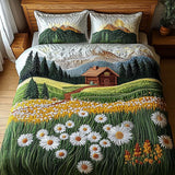 Set di Biancheria da Letto Trapuntata 3 Pezzi Fuga Sempreverde