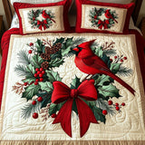 Set di Biancheria da Letto Trapuntata 3 Pezzi Natale Sempreverde