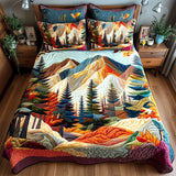 Set di Biancheria da Letto Trapuntata 3 Pezzi Vette Sempreverdi