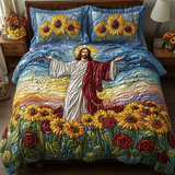 Set di Biancheria da Letto Trapuntata 3 Pezzi Giardino della Fede