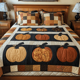Set di Biancheria da Letto Trapuntata 3 Pezzi Zucca dell'Autunno