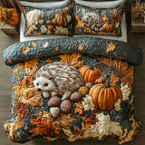 Set di Biancheria da Letto Trapuntata 3 Pezzi Riccio dell'Autunno del Bosco