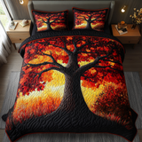 Set di Biancheria da Letto Trapuntata 3 Pezzi Foglie di Falling