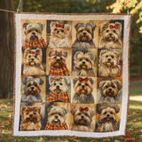 Innamorati dello Yorkie d'Autunno Coperta Trapuntata