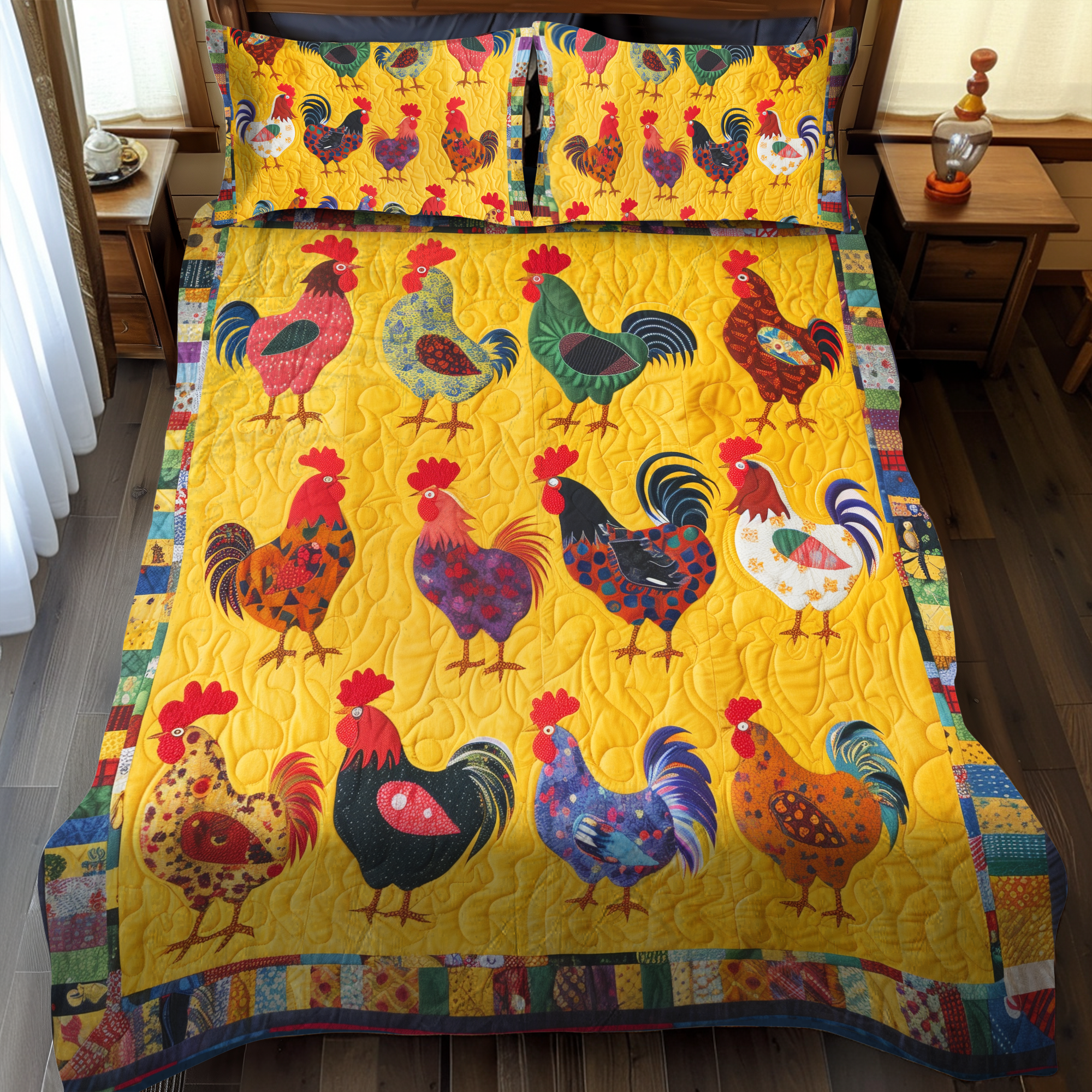 Set di Biancheria da Letto Trapuntata 3 Pezzi Piume del Casale