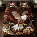 Set di Biancheria da Letto Trapuntata 3 Pezzi Piuma Dorata
