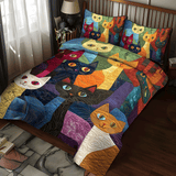 Set di Biancheria da Letto Trapuntata 3 Pezzi Fantasia del Felino