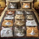 Set di Biancheria da Letto Trapuntata 3 Pezzi Fantasia del Felino