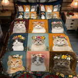 Set di Biancheria da Letto Trapuntata 3 Pezzi Fiore del Felino