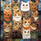Fiore Felino Coperta Trapuntata