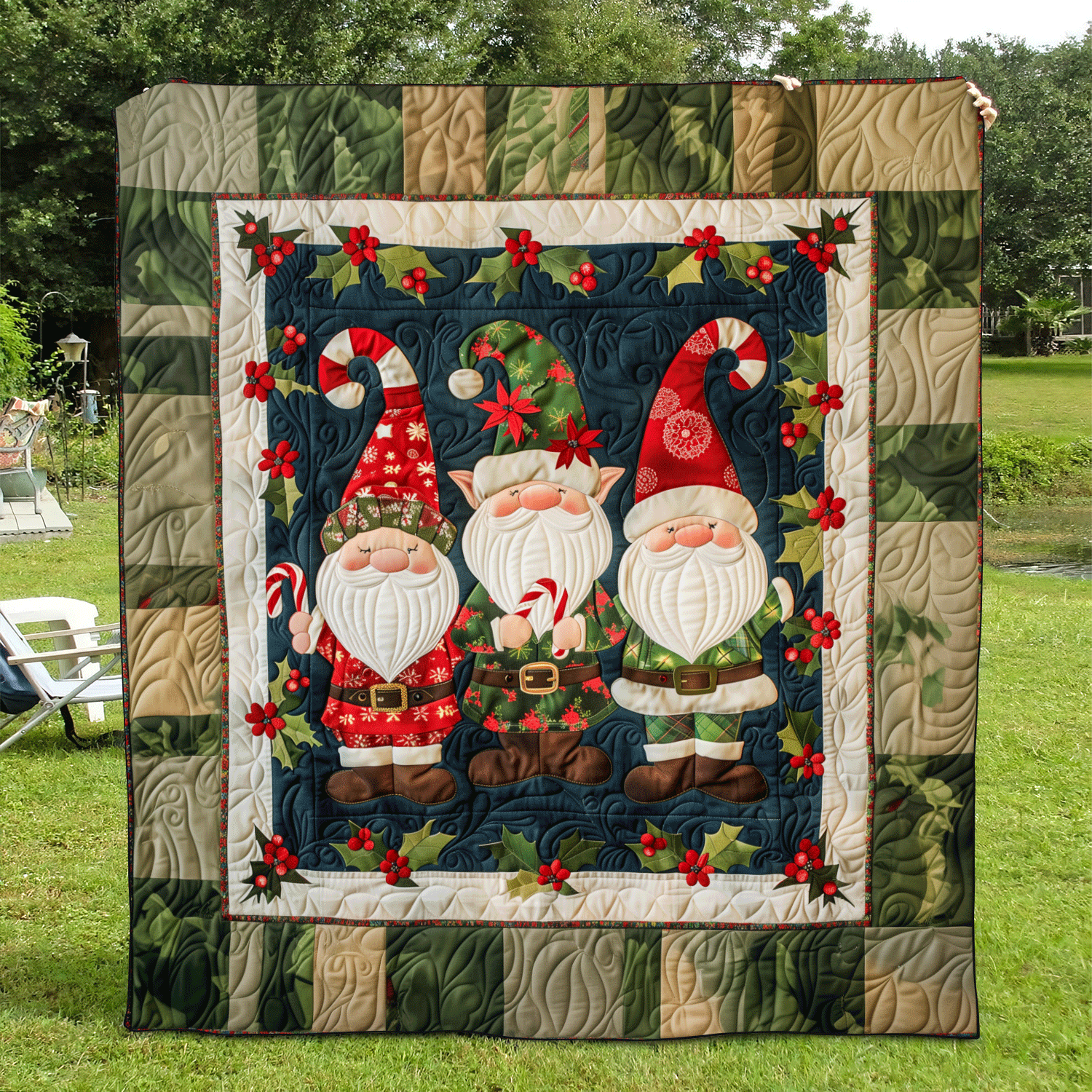 Gnomo Festivo Coperta Trapuntata