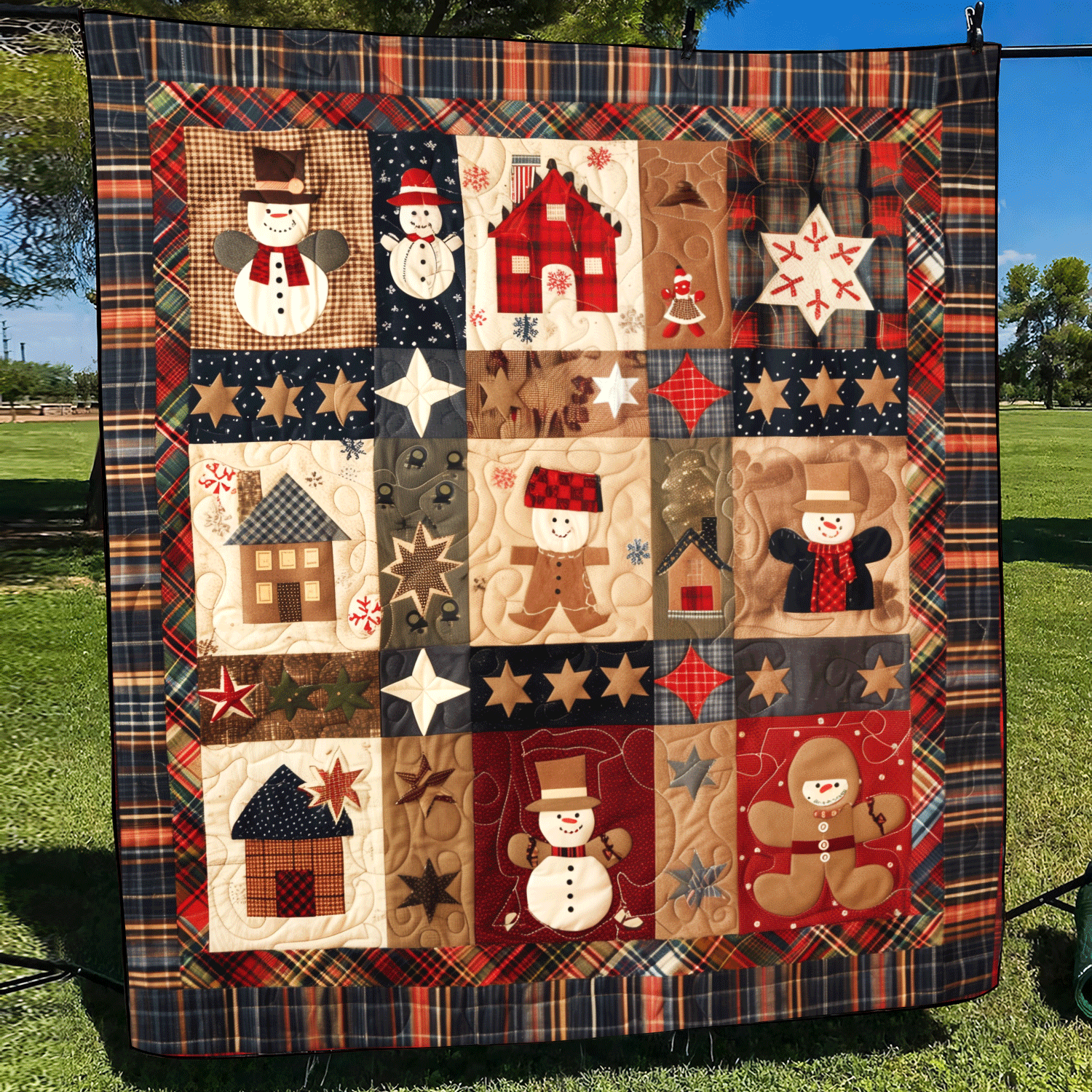 Patchwork Natalizio Coperta Trapuntata