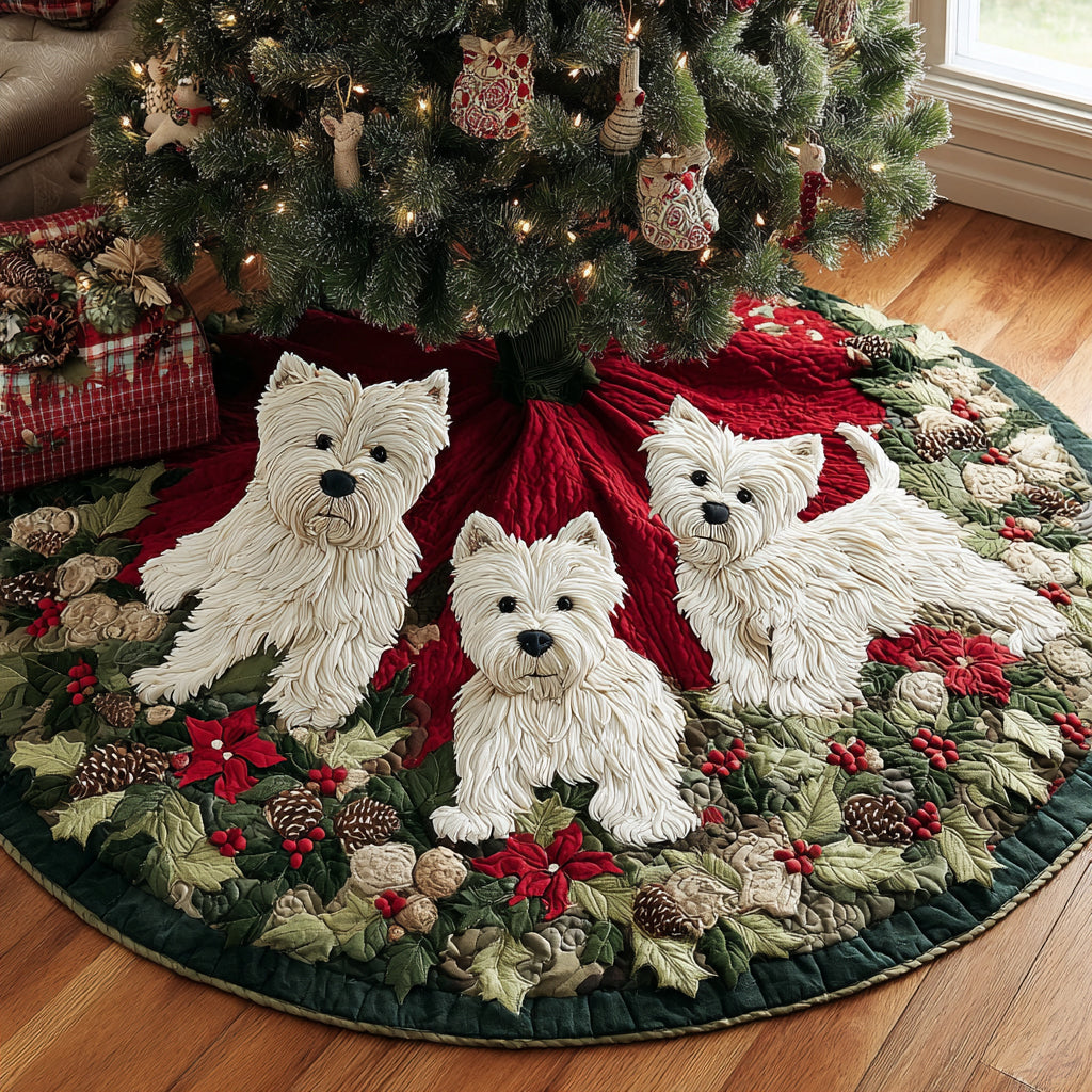 West Highland Terrier Copri Base per Albero di Natale Trapuntato