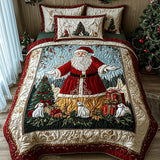Set di Biancheria da Letto Trapuntata 3 Pezzi Babbo Natale Festivo